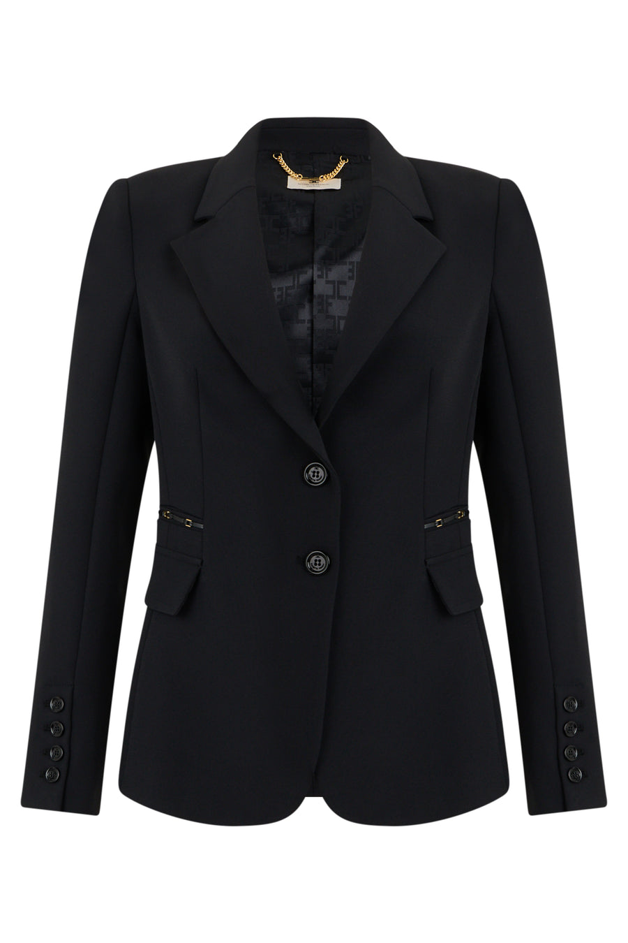 Blazer Single-Breasted Black Polyester Blazers