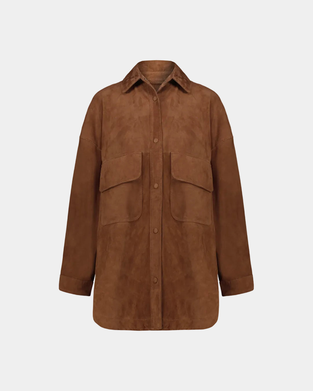Giacca Camicia Suede Tabacco 36