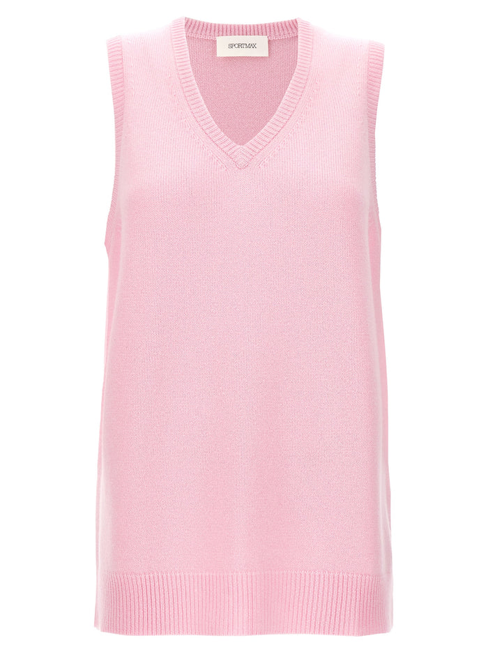 Gimmy vest Pink Wool Cashmere Gilet