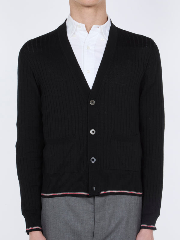 Thom Browne Merino Wool cardigan in black