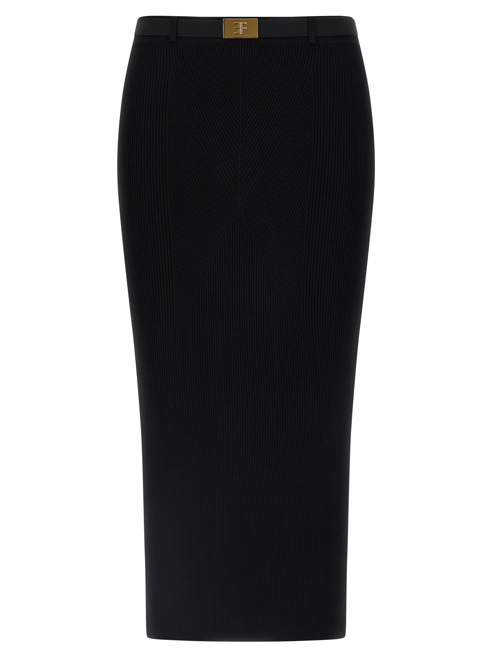 Ribbed knit skirt Black Viscose