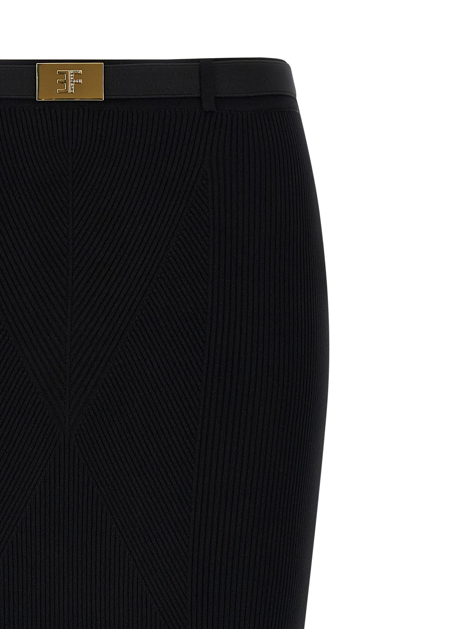 Ribbed knit skirt Black Viscose