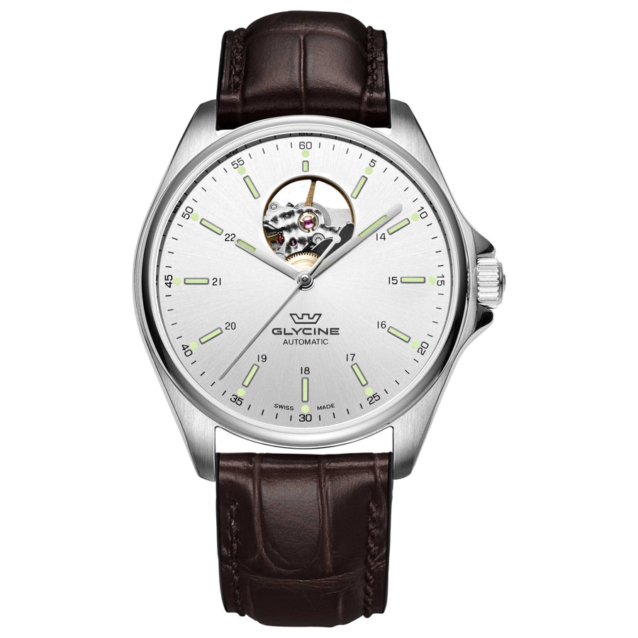 Glycine Mens Combat Classic Open Heart 40mm Automatic Watch Gl0120 One Color Watches