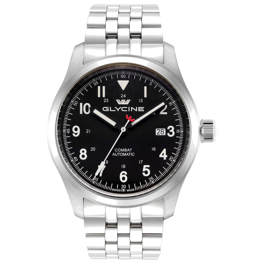 Preloved - Glycine Mens Combat Field 42mm Automatic Stainless Steel Watch Gl0558 One Color Watches