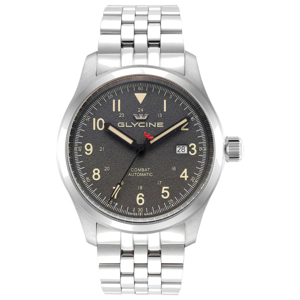Glycine Mens Combat Field 40mm Automatic Stainless Steel Watch Gl0575 One Color Watches