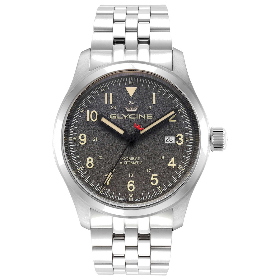 Glycine Mens Combat Field 40mm Automatic Stainless Steel Watch Gl0575 One Color Watches