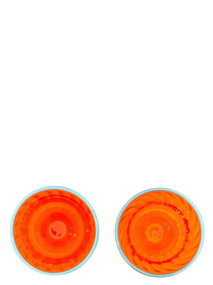Rainbow 2 Cup Set Orange Glass Glasses And Bottles