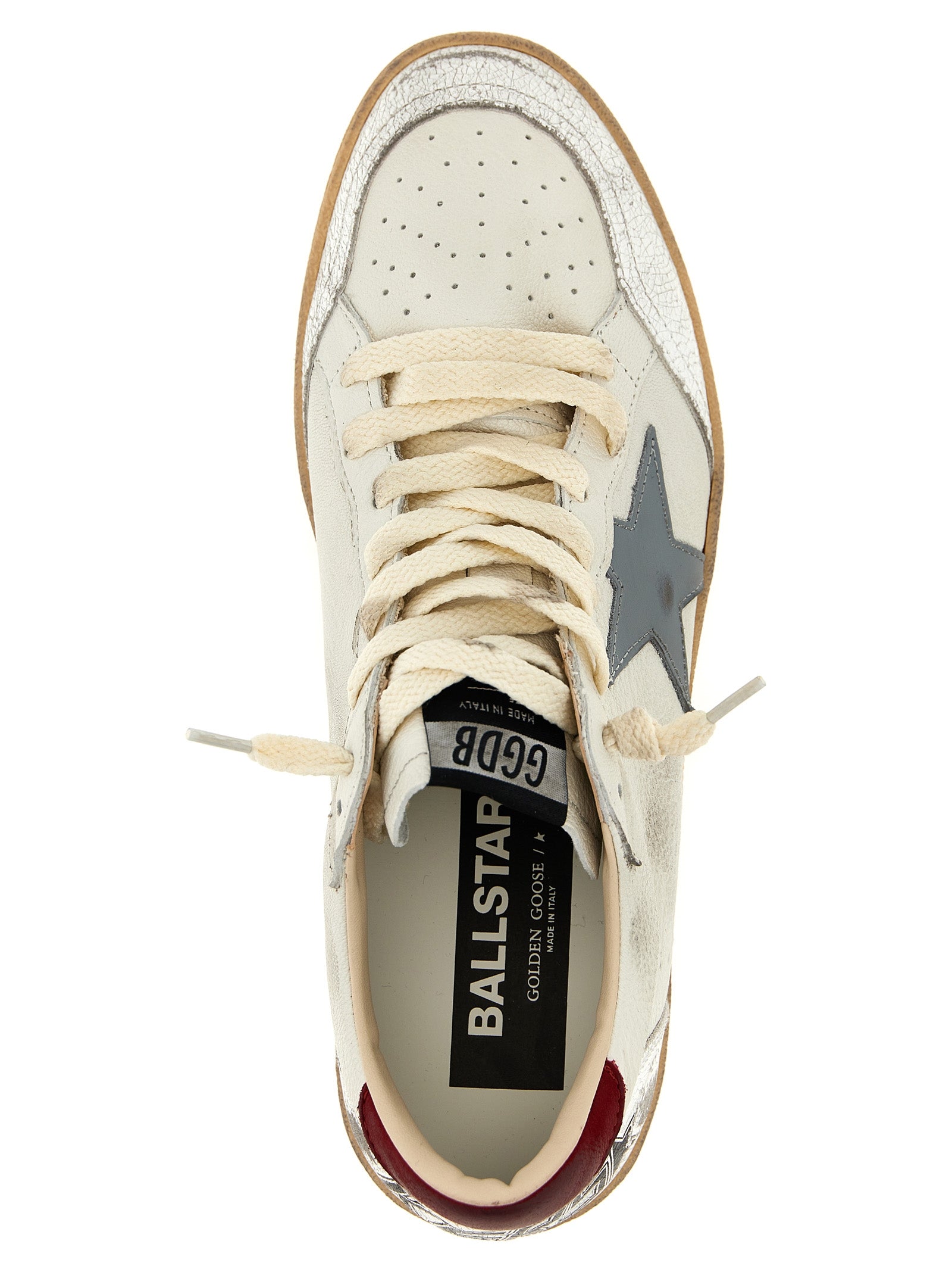 Ball Star Sneakers Red Goat Leather Cow