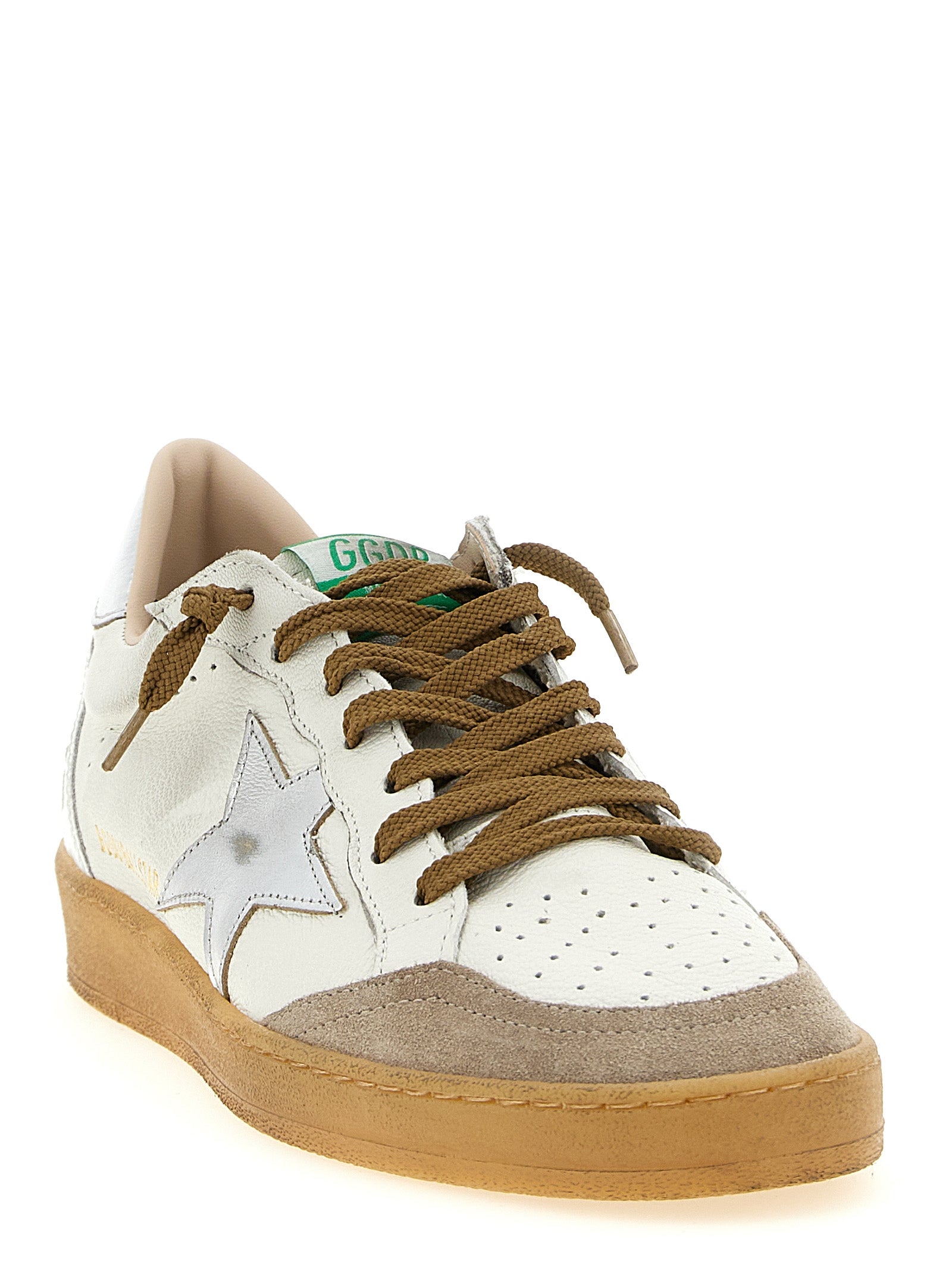 Ball Star Sneakers Silver Goat Leather Cow