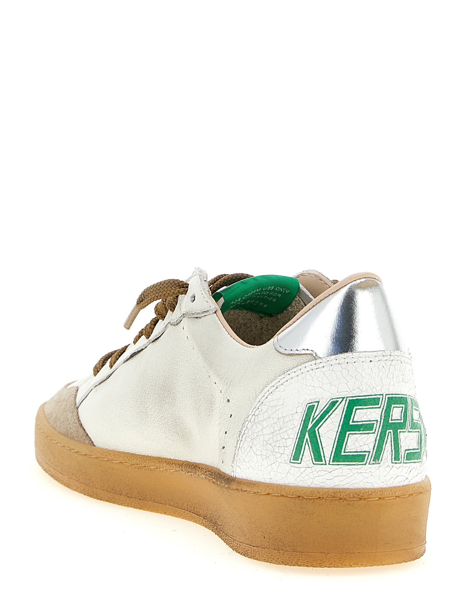 Ball Star Sneakers Silver Goat Leather Cow