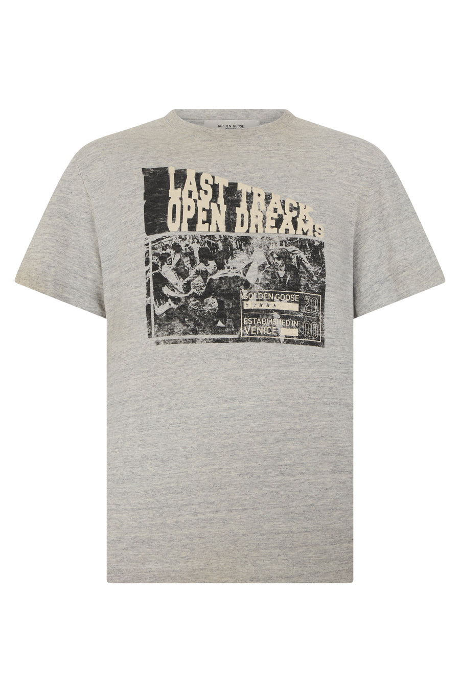 T-Shirt Vintage Print Heather Grey Cotton T-shirts