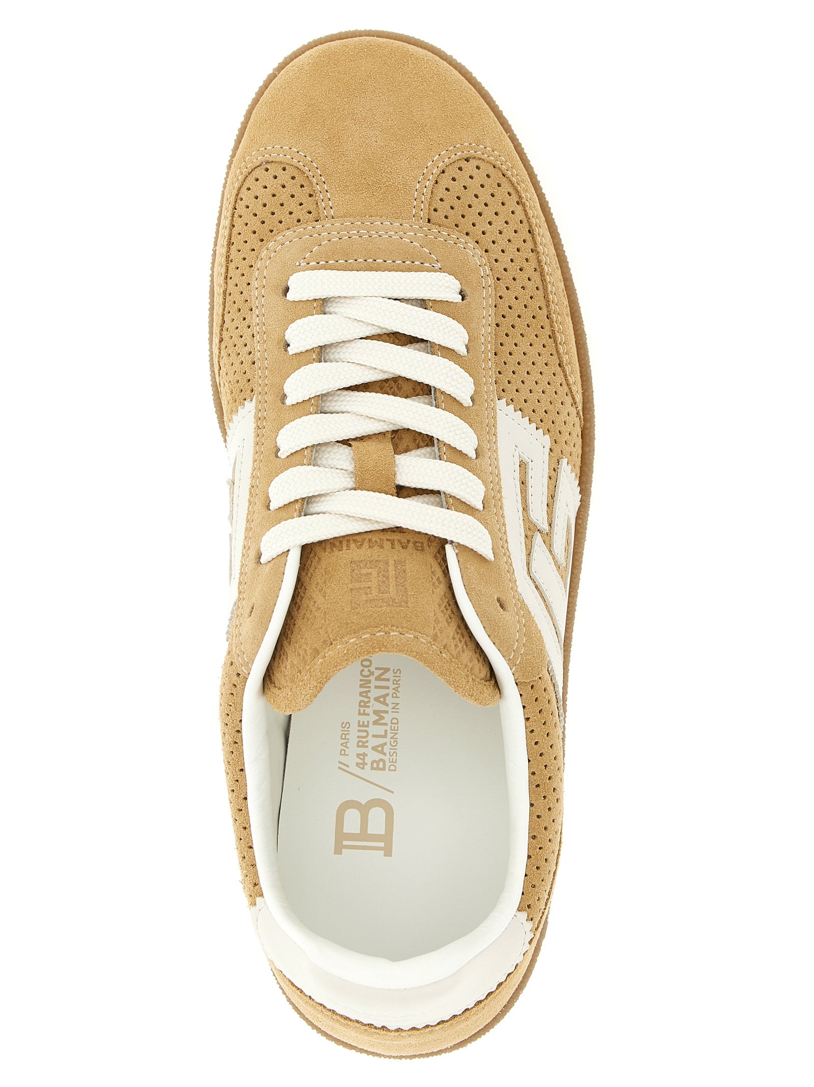 Suede sneakers Beige Calfskin Leather (bos Taurus)
