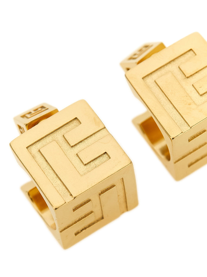 PB 3D earrings Gold Brass Jewelry