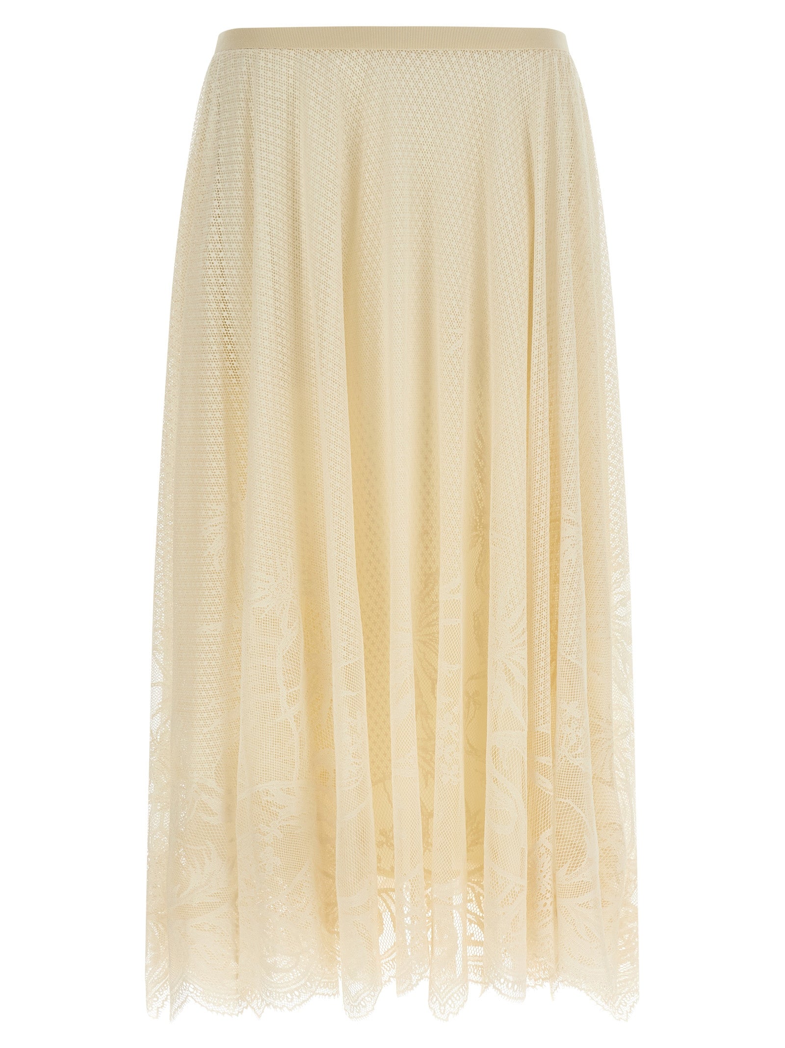 Lace skirt Beige Cotton Polyamide