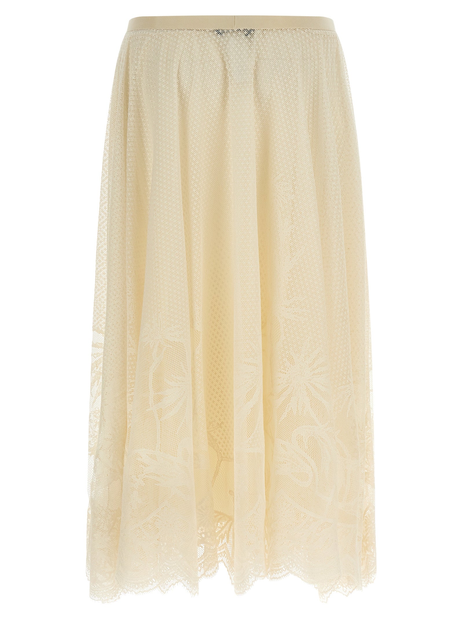 Lace skirt Beige Cotton Polyamide