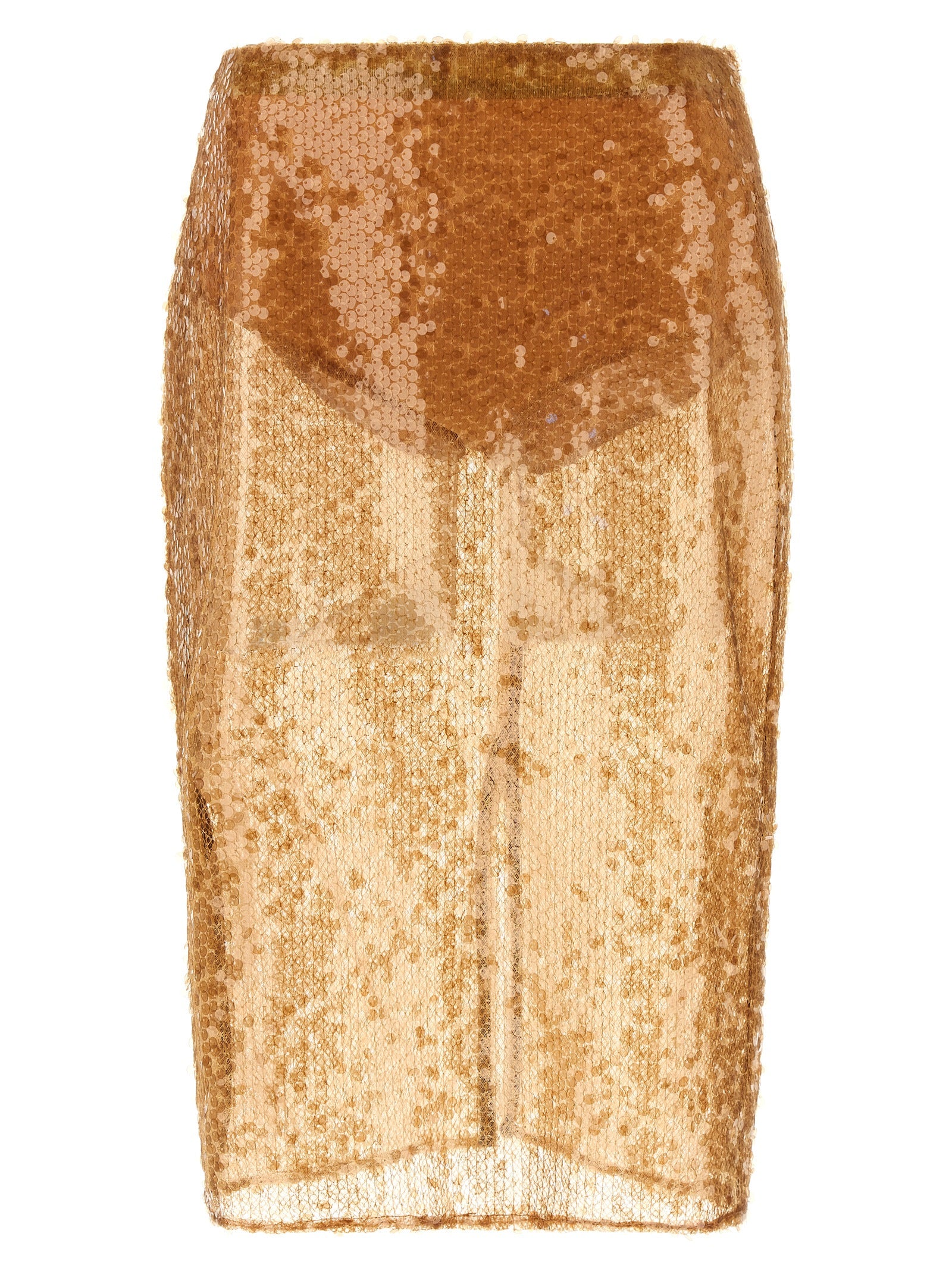 Sequin skirt Beige Polyester