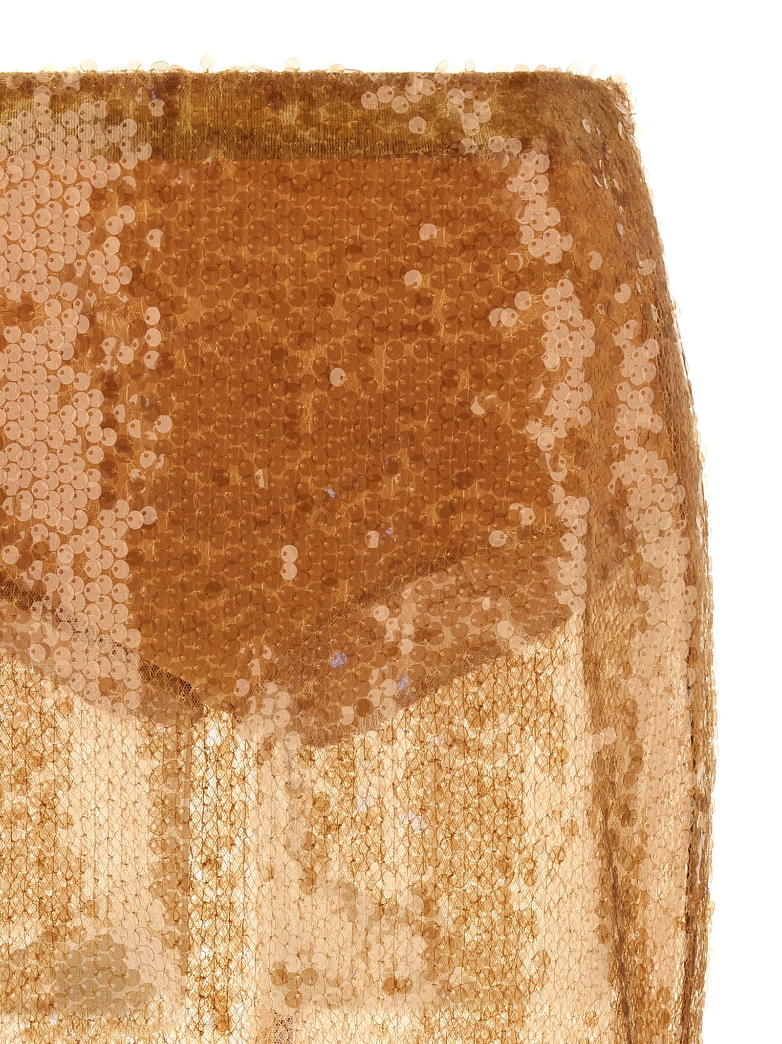 Sequin skirt Beige Polyester
