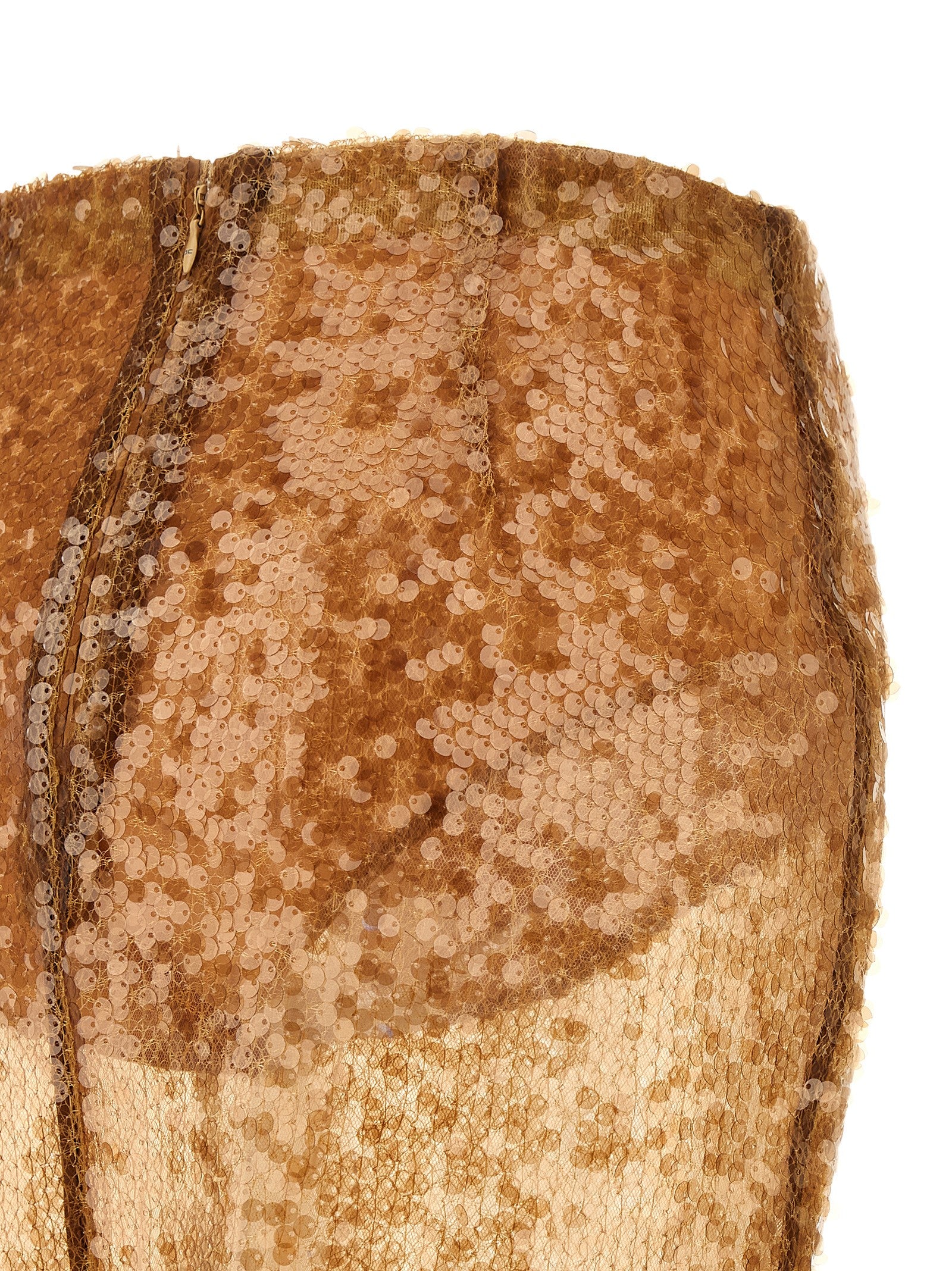 Sequin skirt Beige Polyester