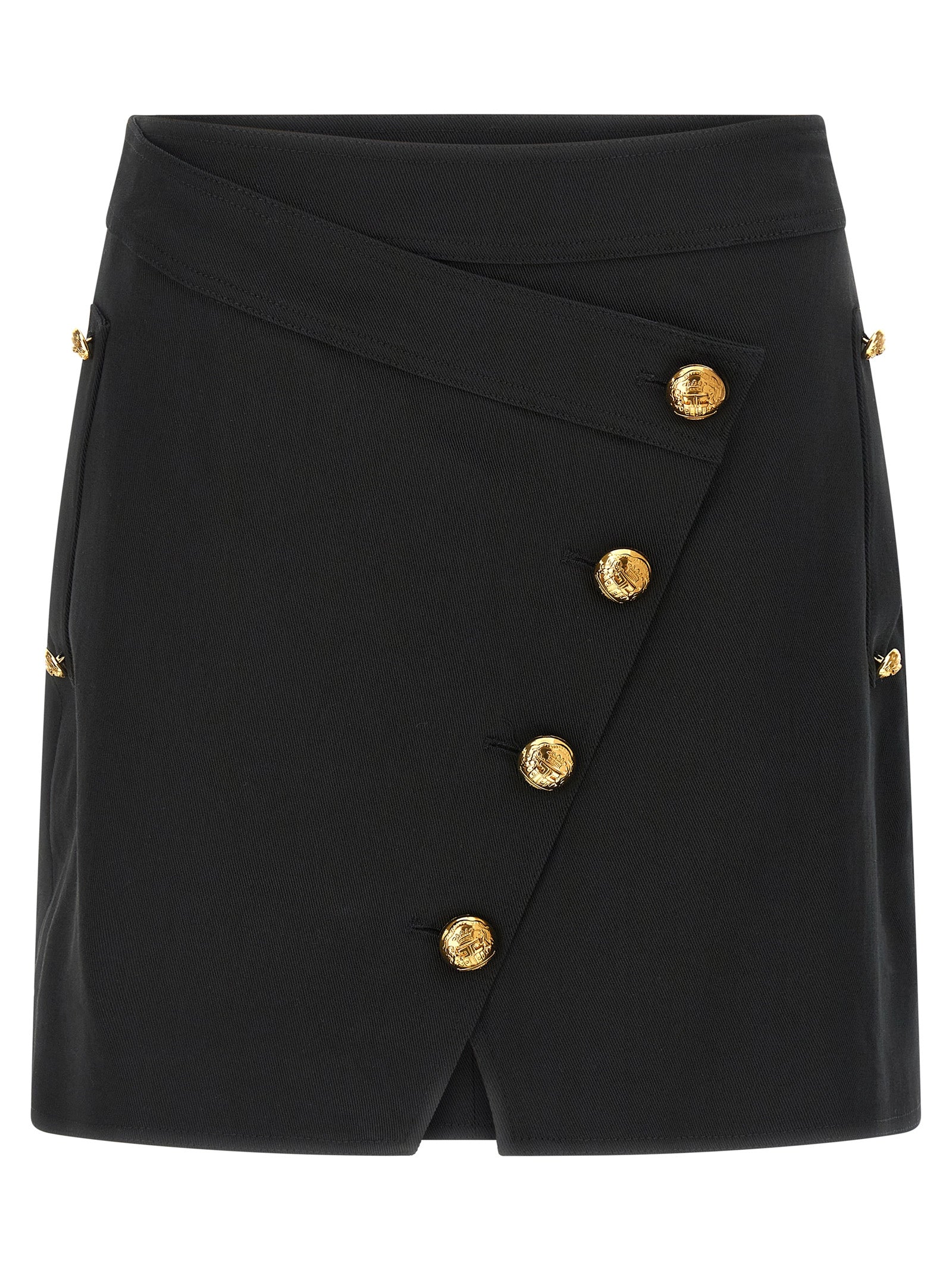 Jewel button skirt Black Cotton