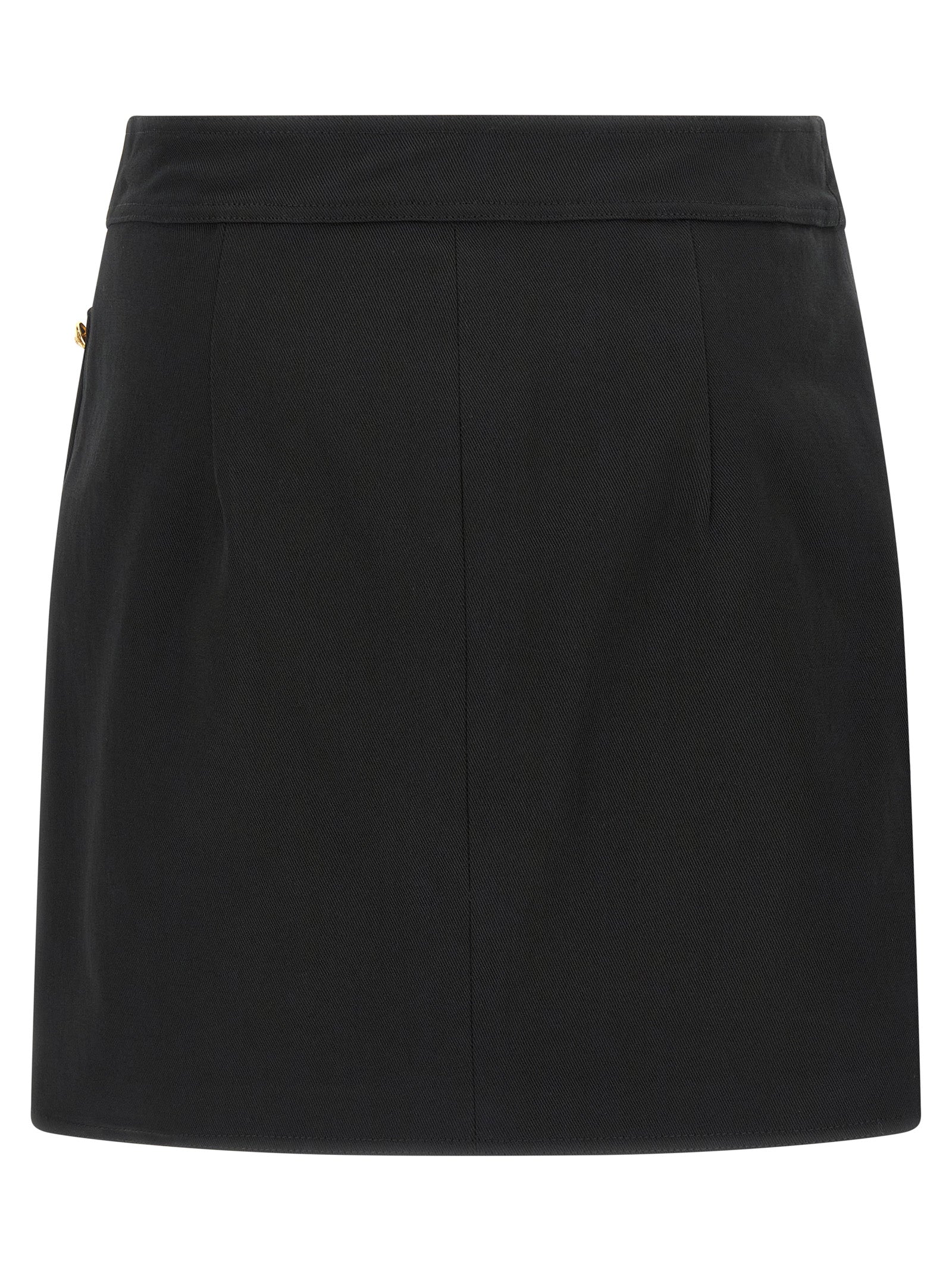 Jewel button skirt Black Cotton