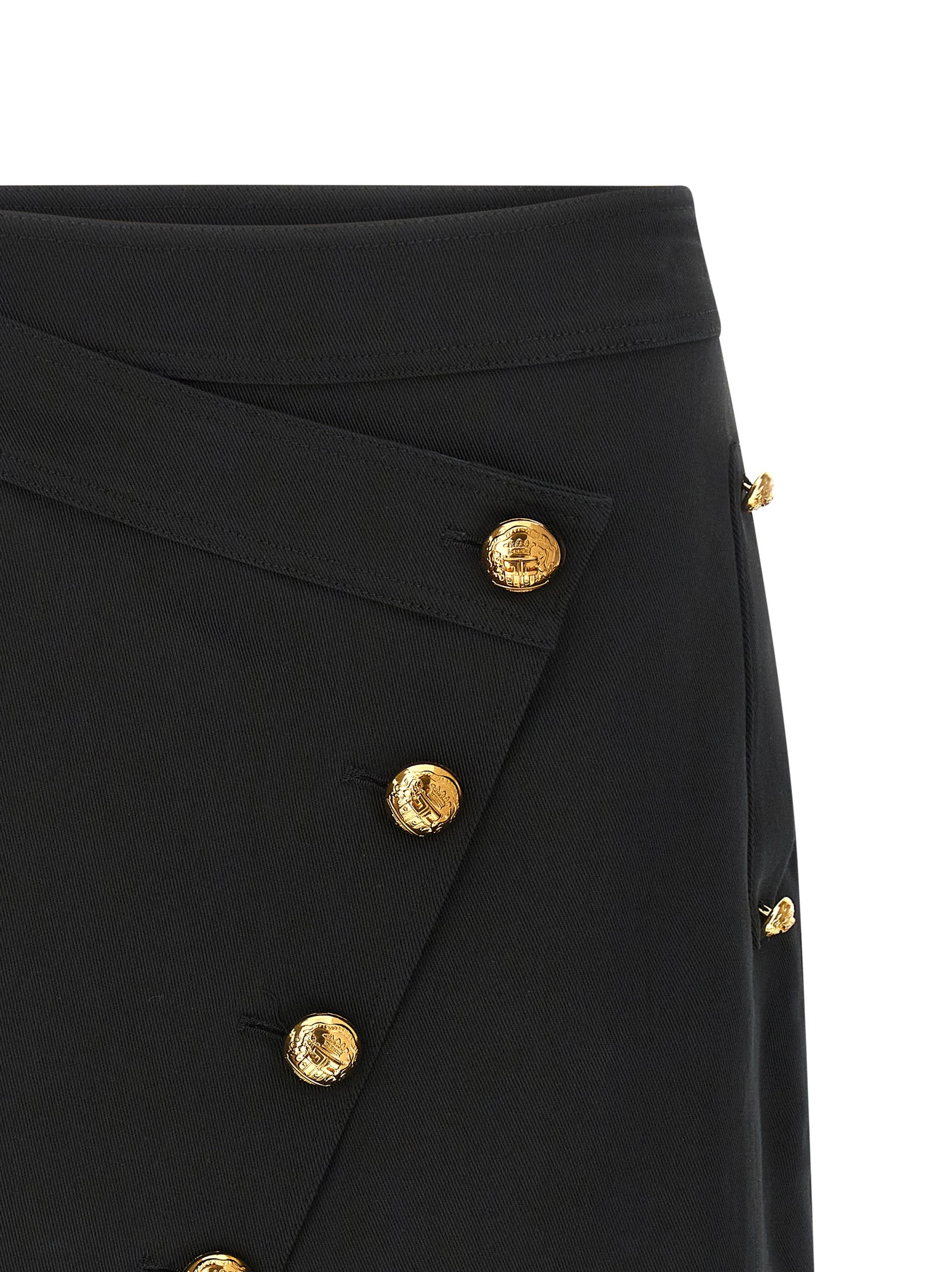 Jewel button skirt Black Cotton