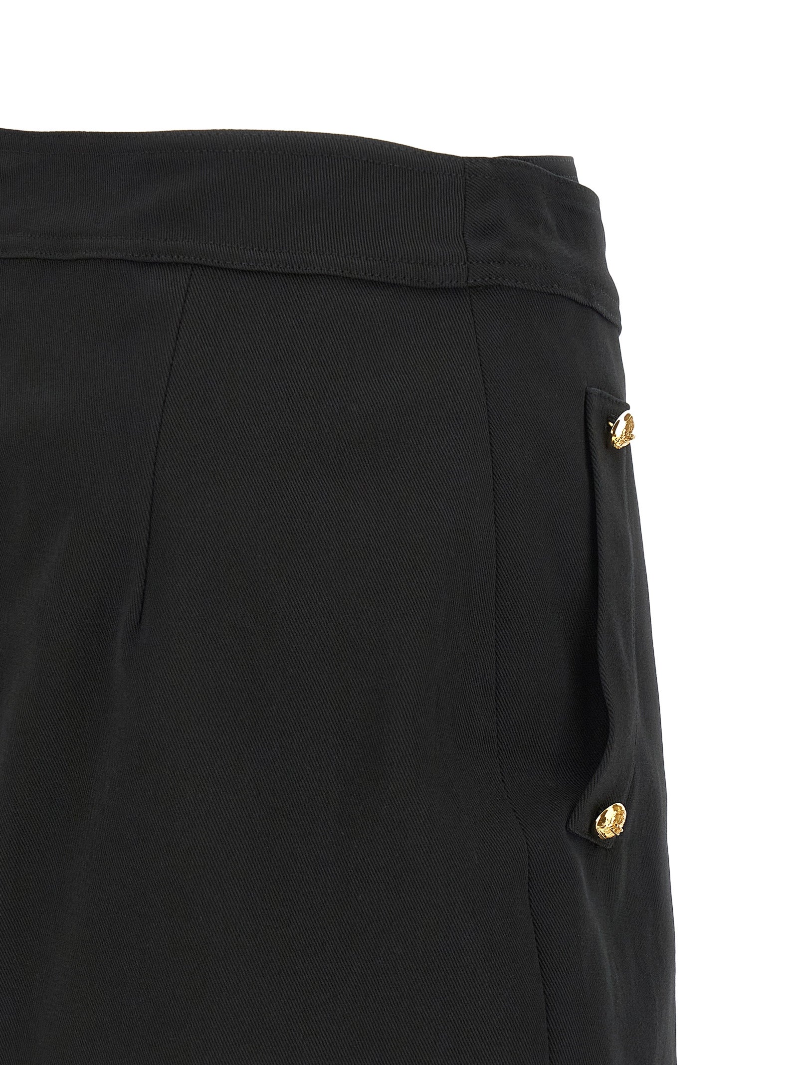 Jewel button skirt Black Cotton