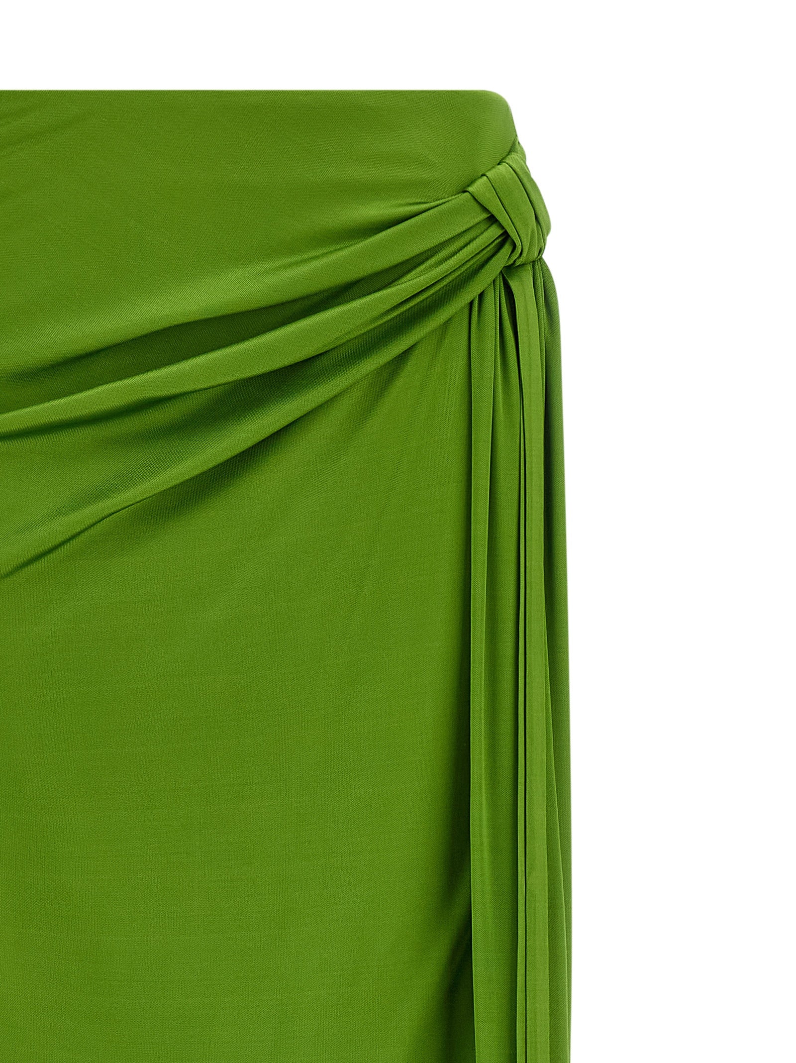 Shiny viscose skirt Green