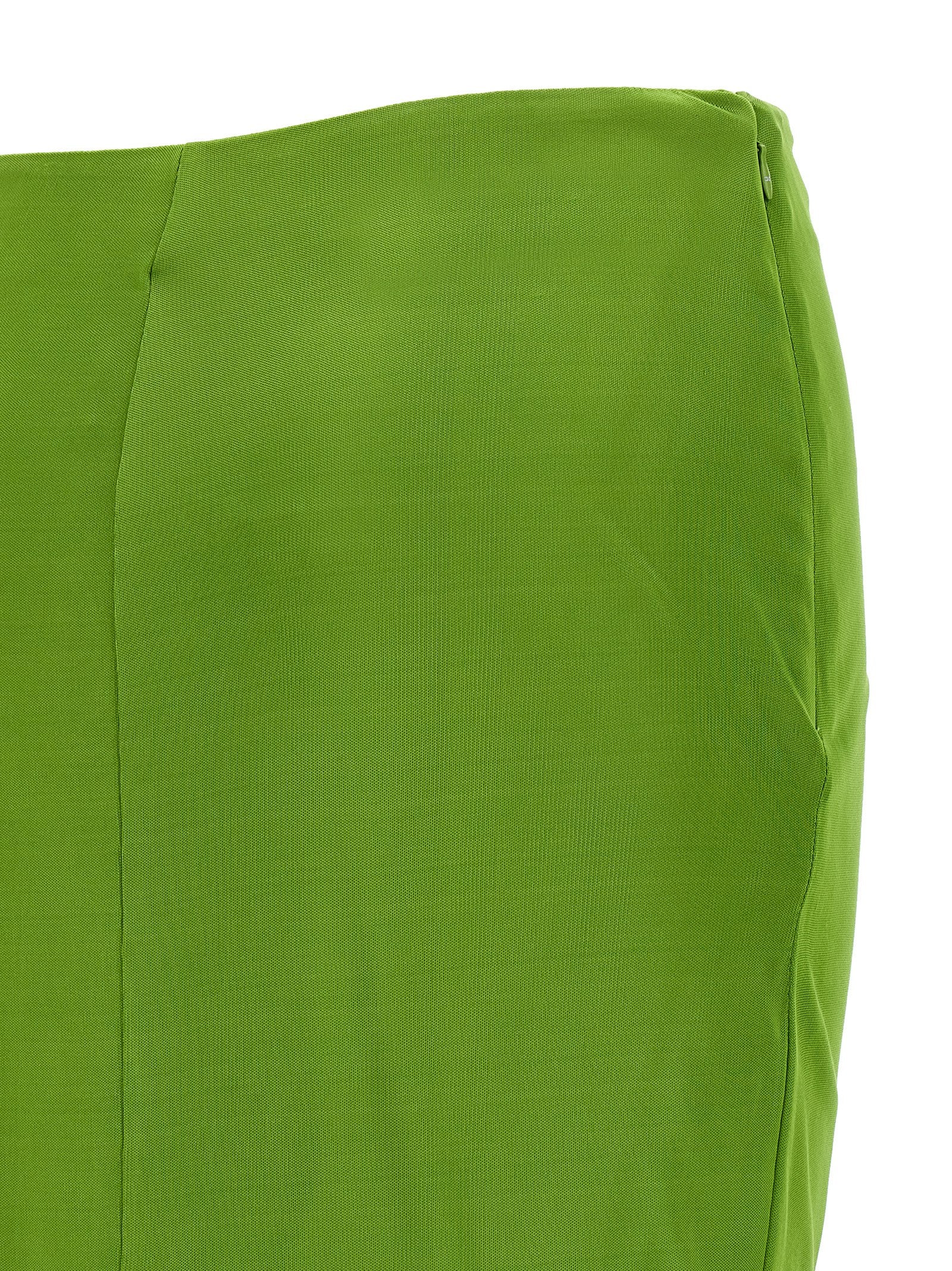 Shiny viscose skirt Green