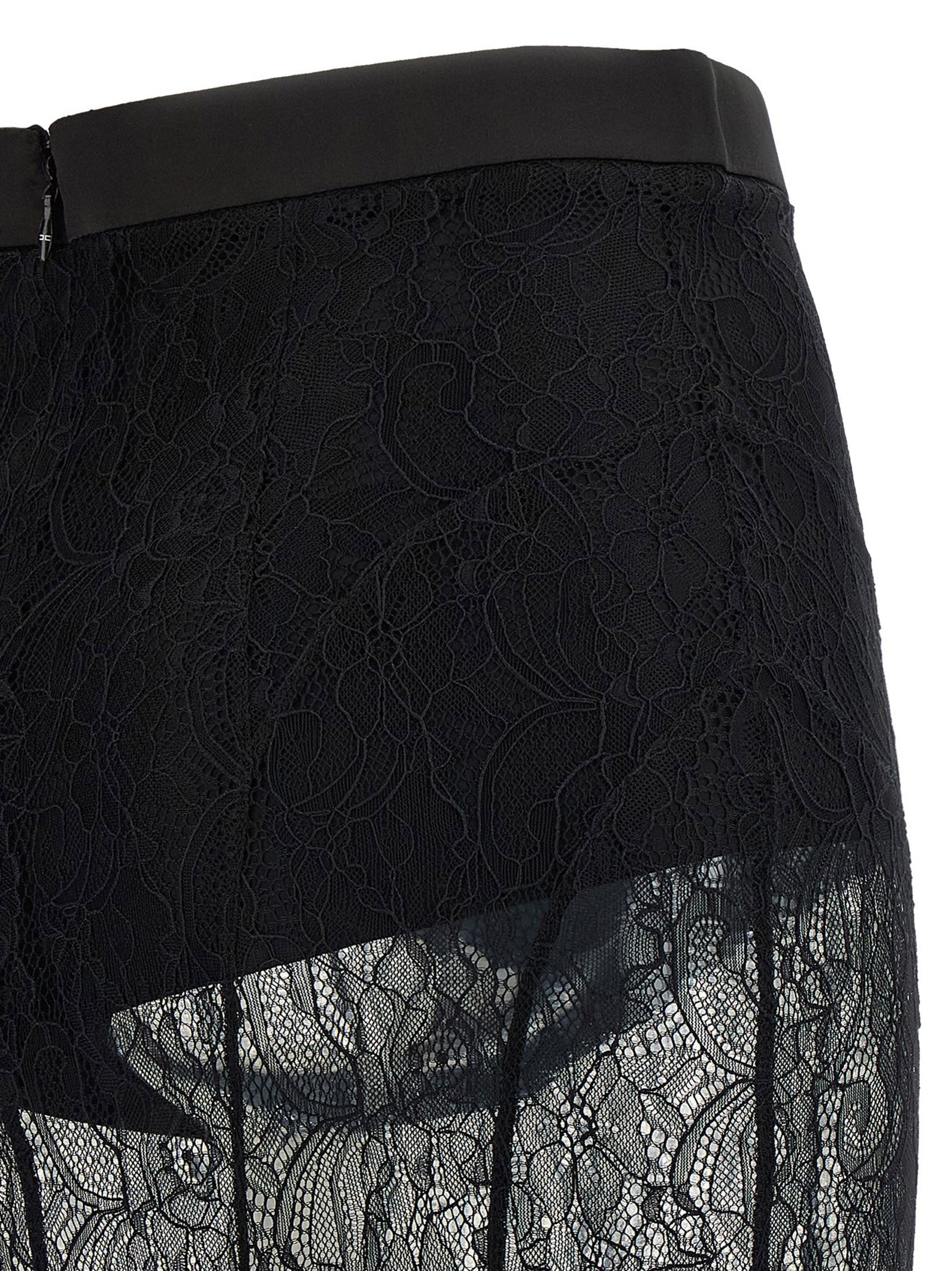 Lace long skirt Black Polyamide