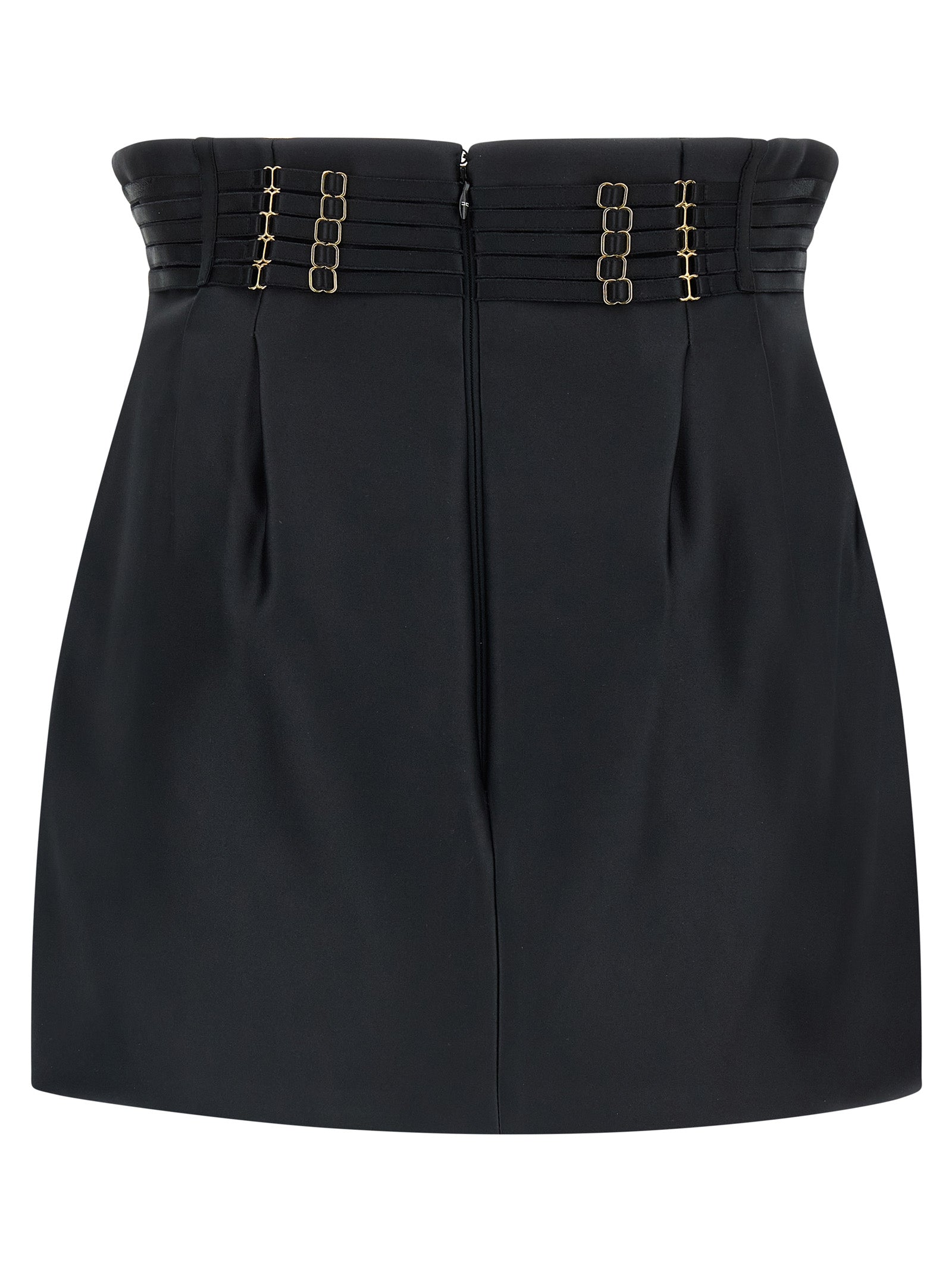 Mini Strap Skirt Black Polyester