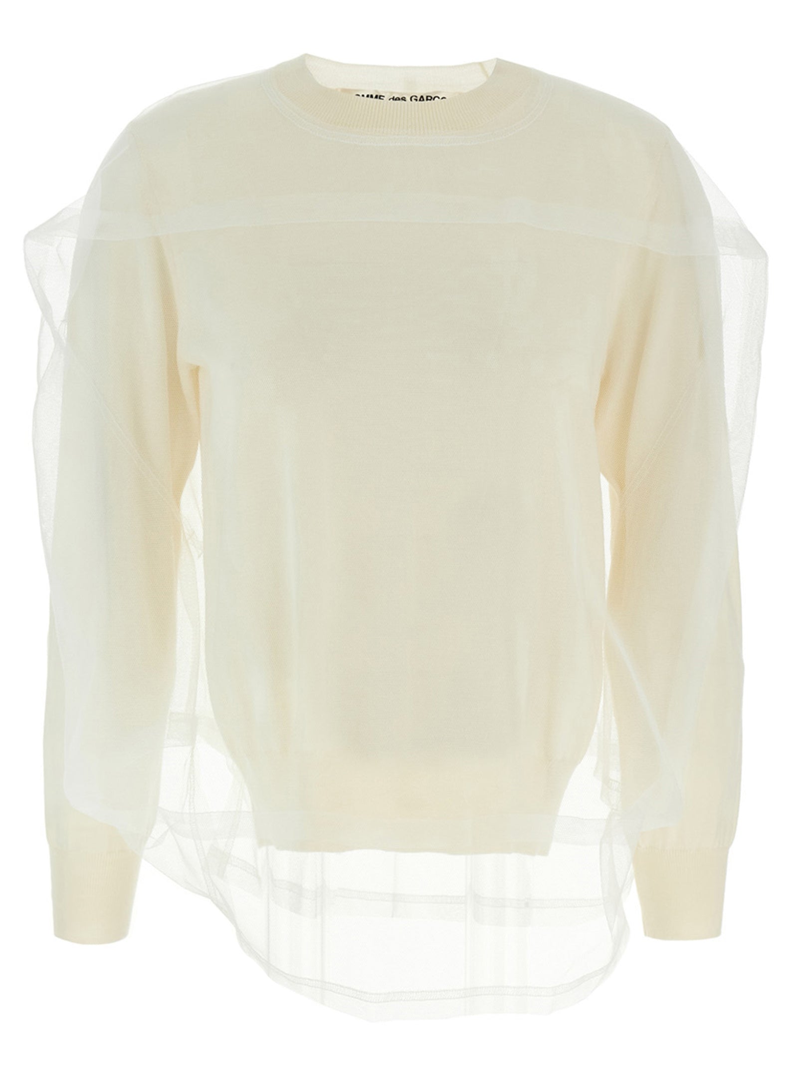 Tulle sweater White Wool Sweater, Cardigans