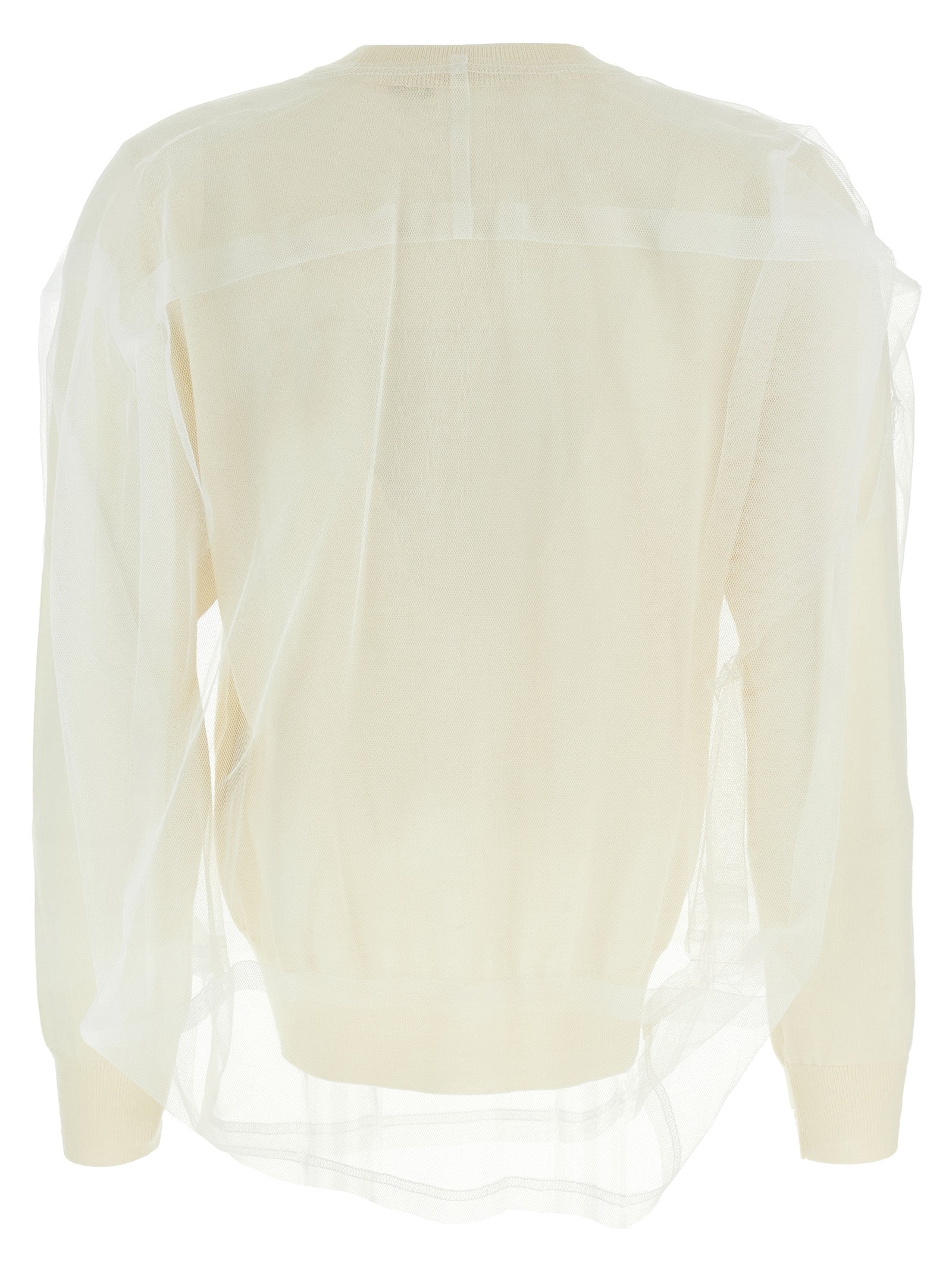 Tulle sweater White Wool Sweater, Cardigans
