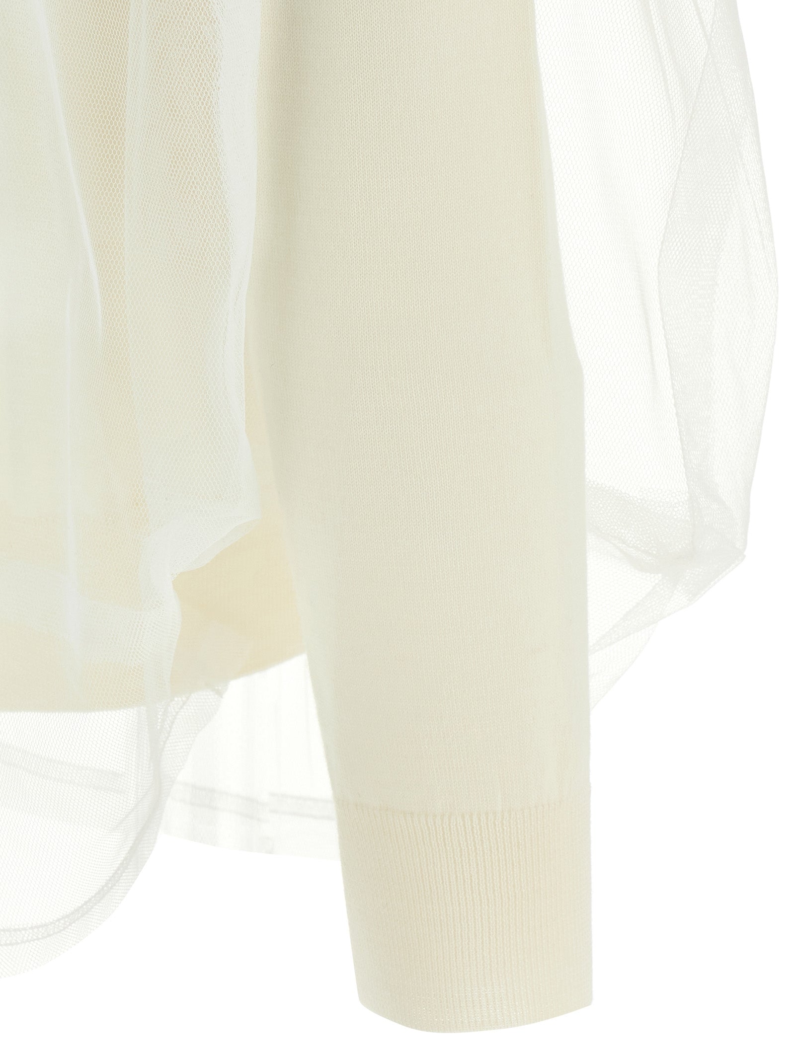 Tulle sweater White Wool Sweater, Cardigans
