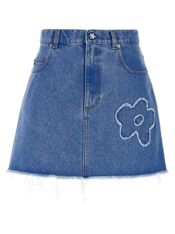 Patch skirt Light Blue Cotton