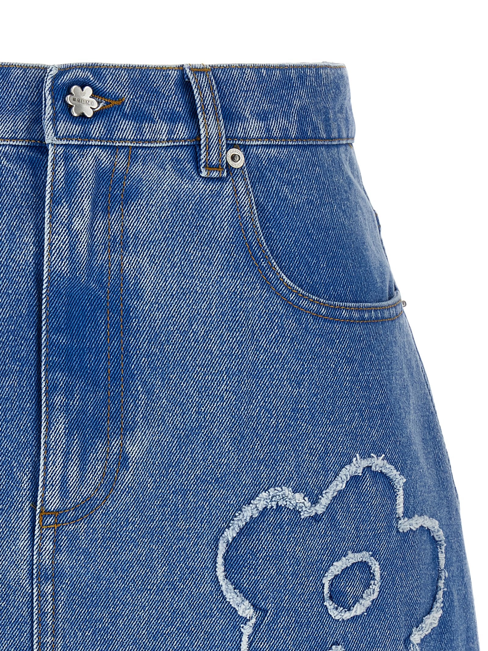 Patch skirt Light Blue Cotton
