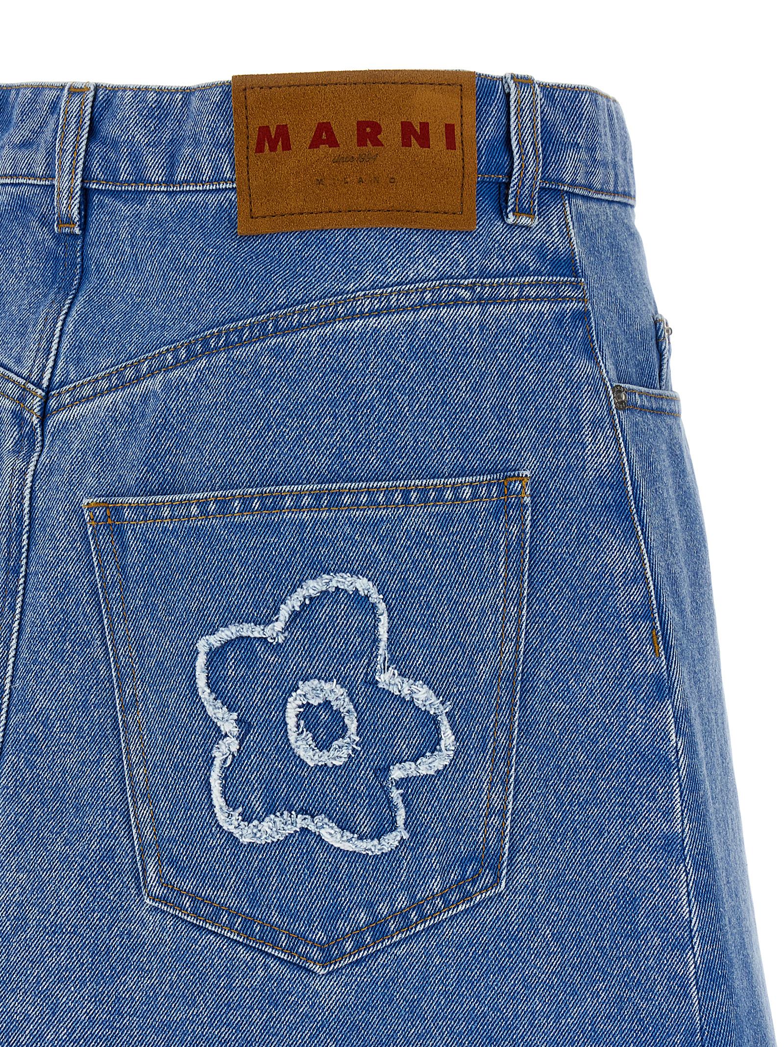 Patch skirt Light Blue Cotton