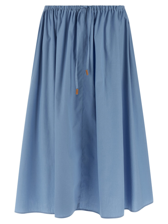 Poplin skirt Light Blue Cotton