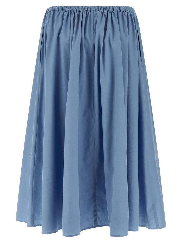 Poplin skirt Light Blue Cotton