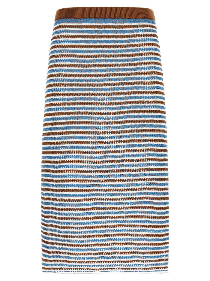 Striped crochet skirt Multicolor Cotton