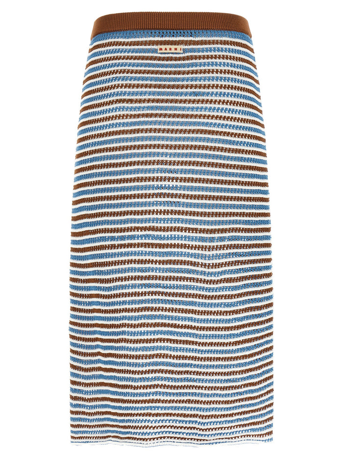 Striped crochet skirt Multicolor Cotton