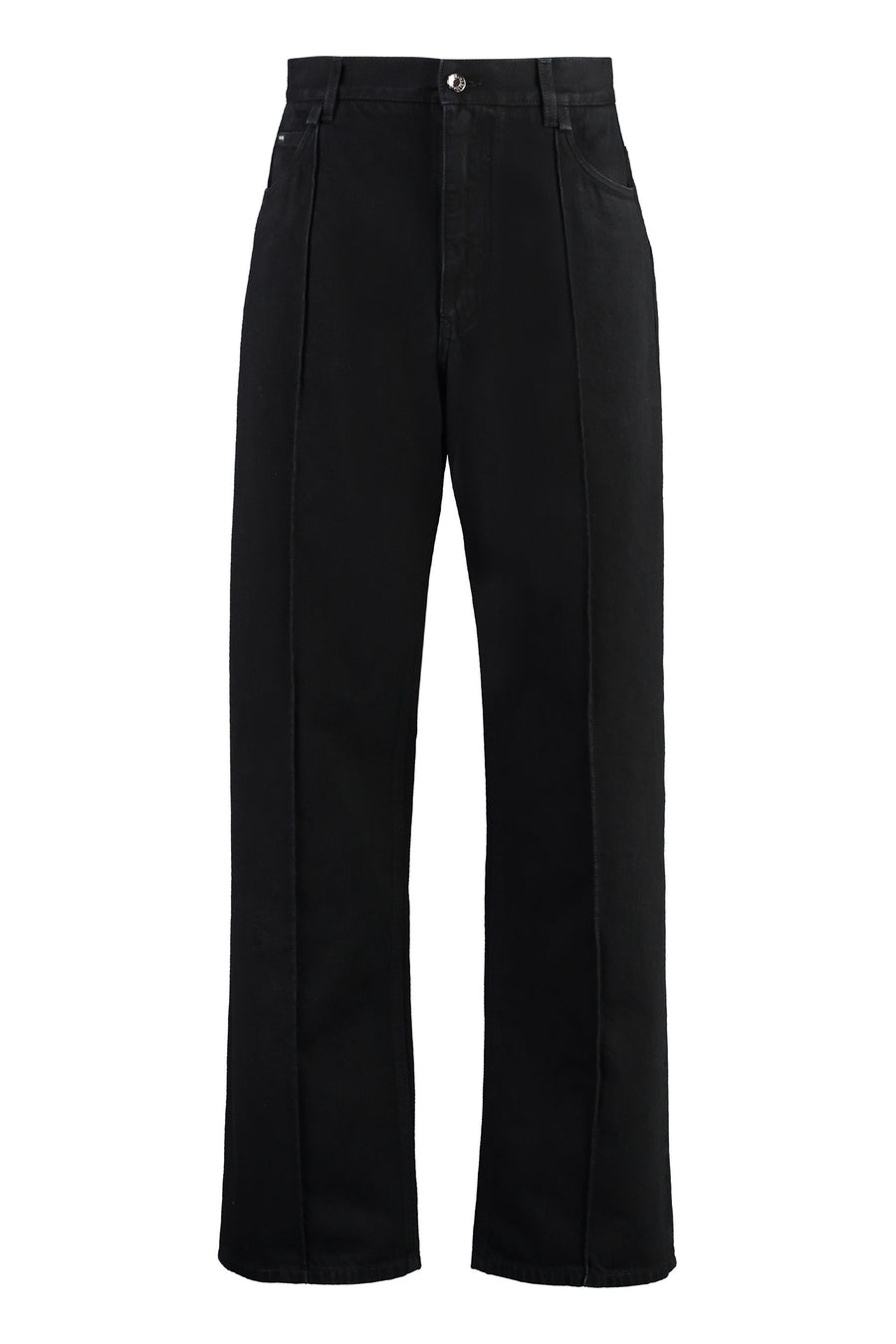 Regular Fit Jeans Black Cotton & Straight-leg