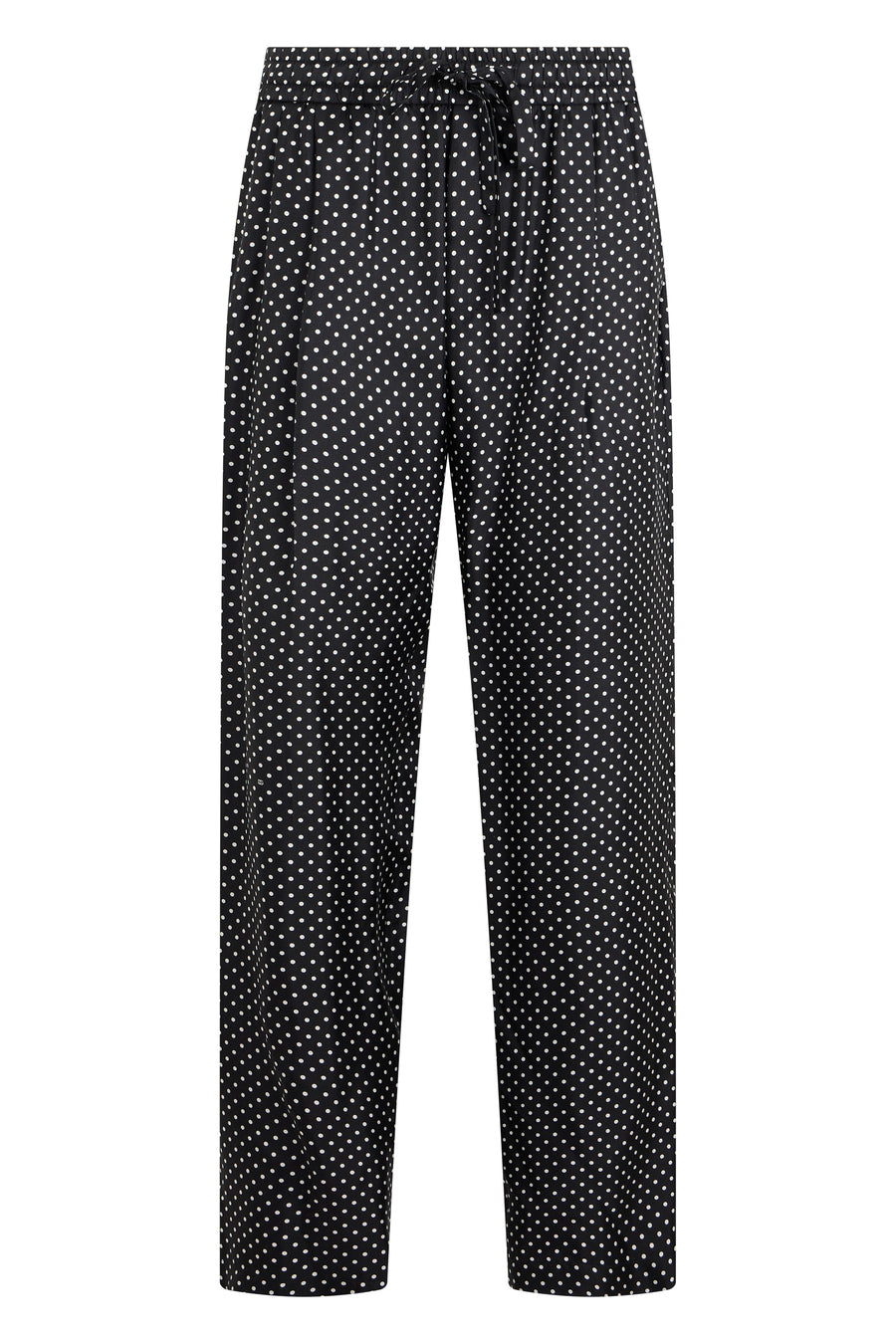Trousers Polka Dot Black Silk With Small Dots