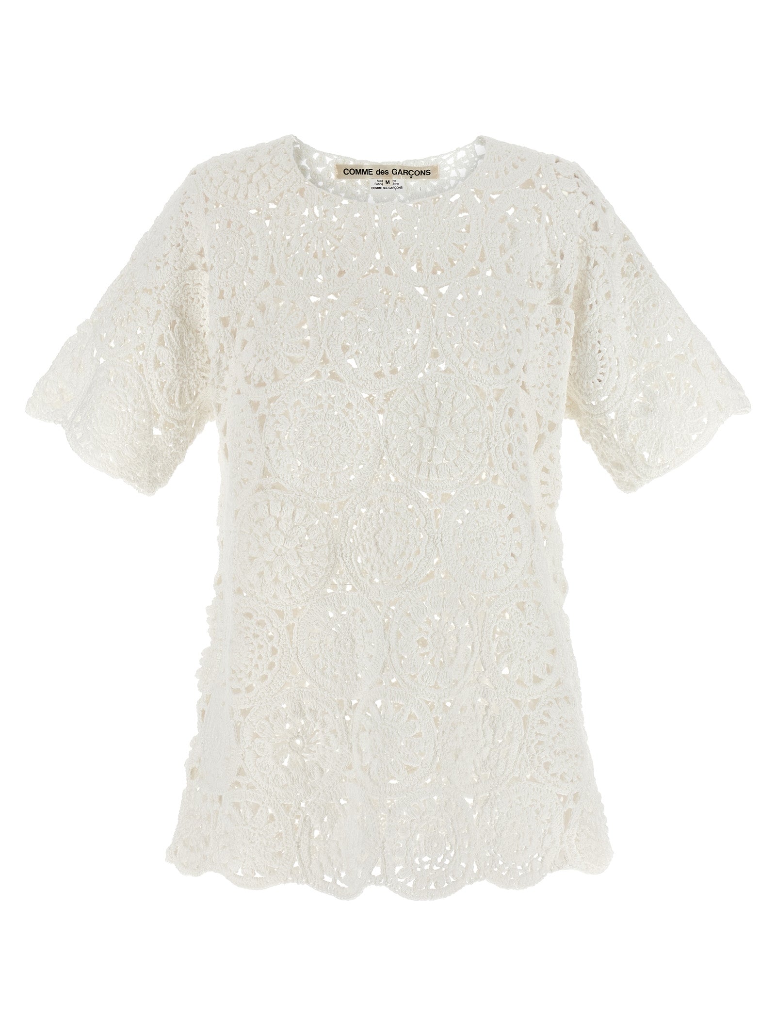 Macramé T-Shirt Beige Cotton
