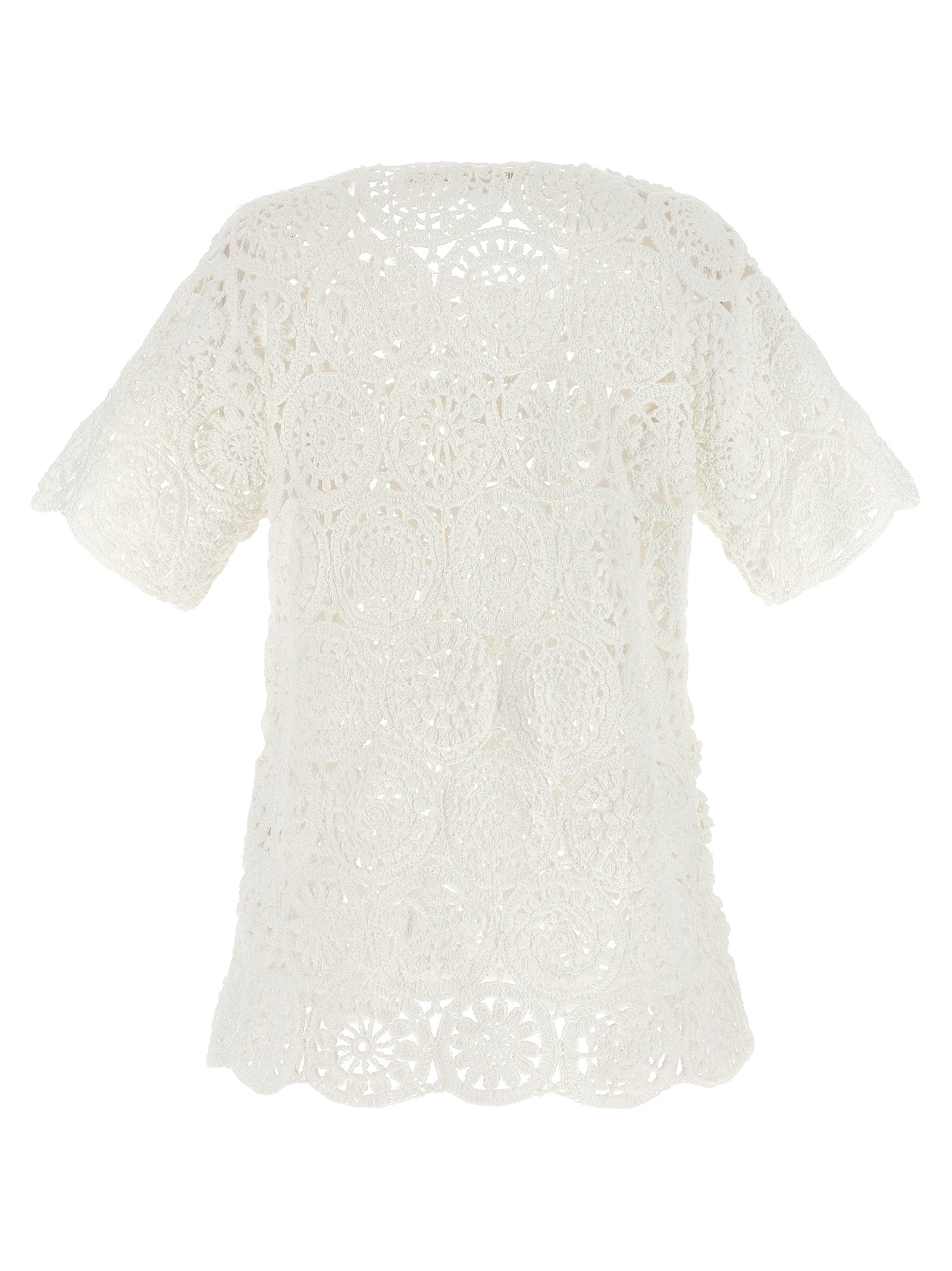 Macramé T-Shirt Beige Cotton