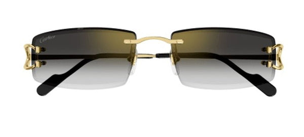 Cartier - Ct0465s 001 Gold/gold/grey Sunglasses