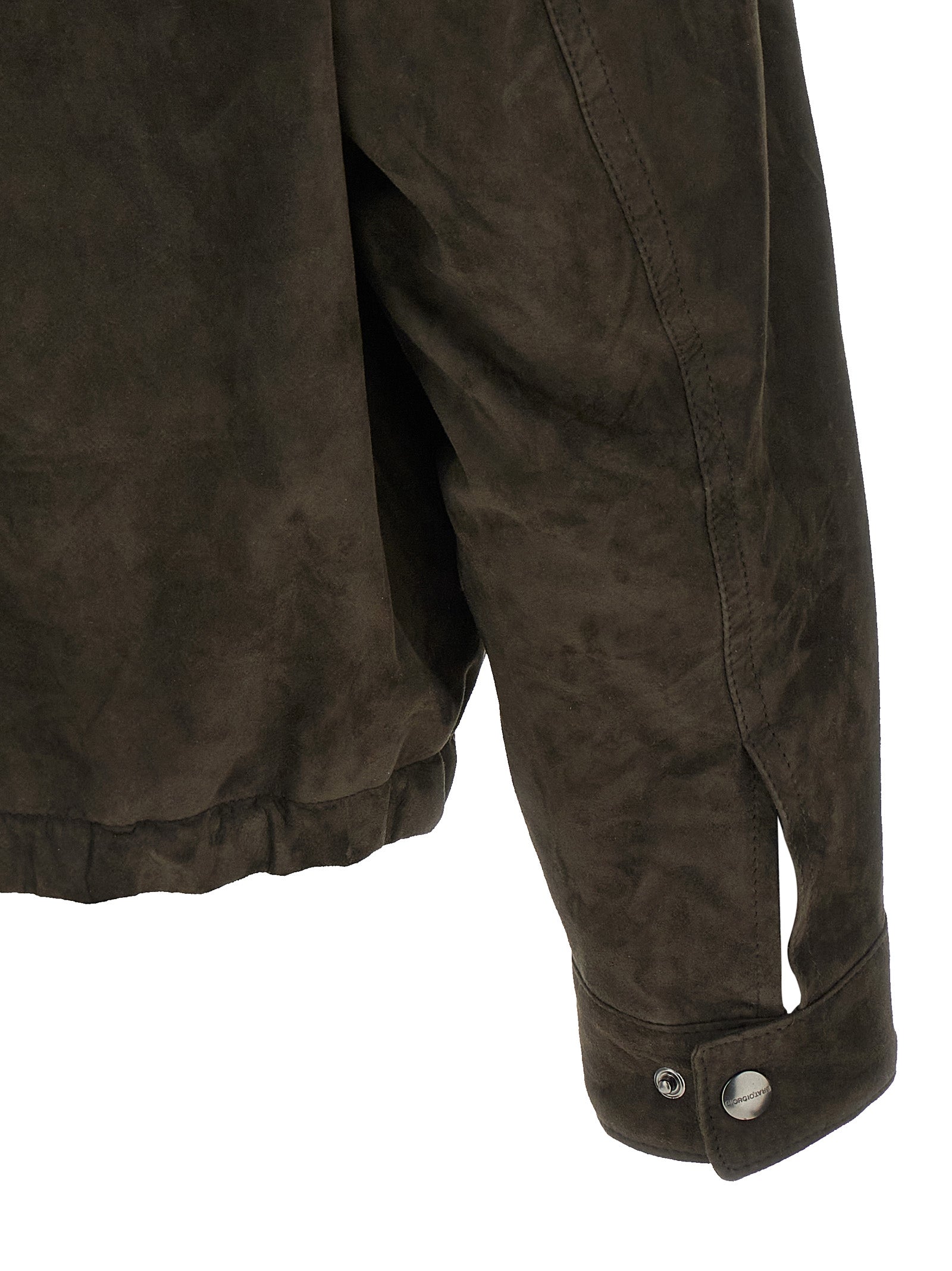 Suede jacket Brown Leather Down Jacket, Parka, Casual