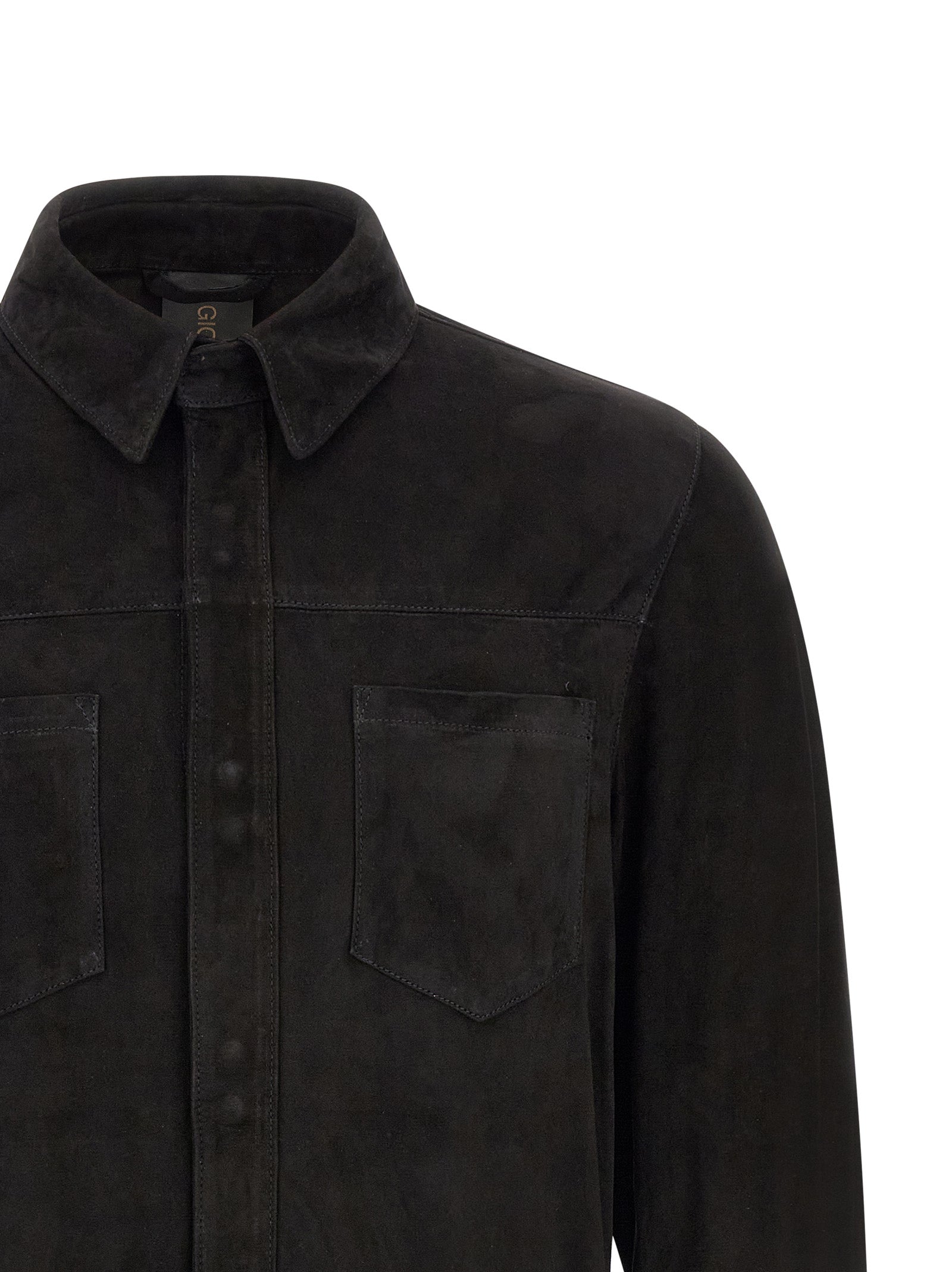 Suede shirt Gloves Black Leather Shirt, Blouse