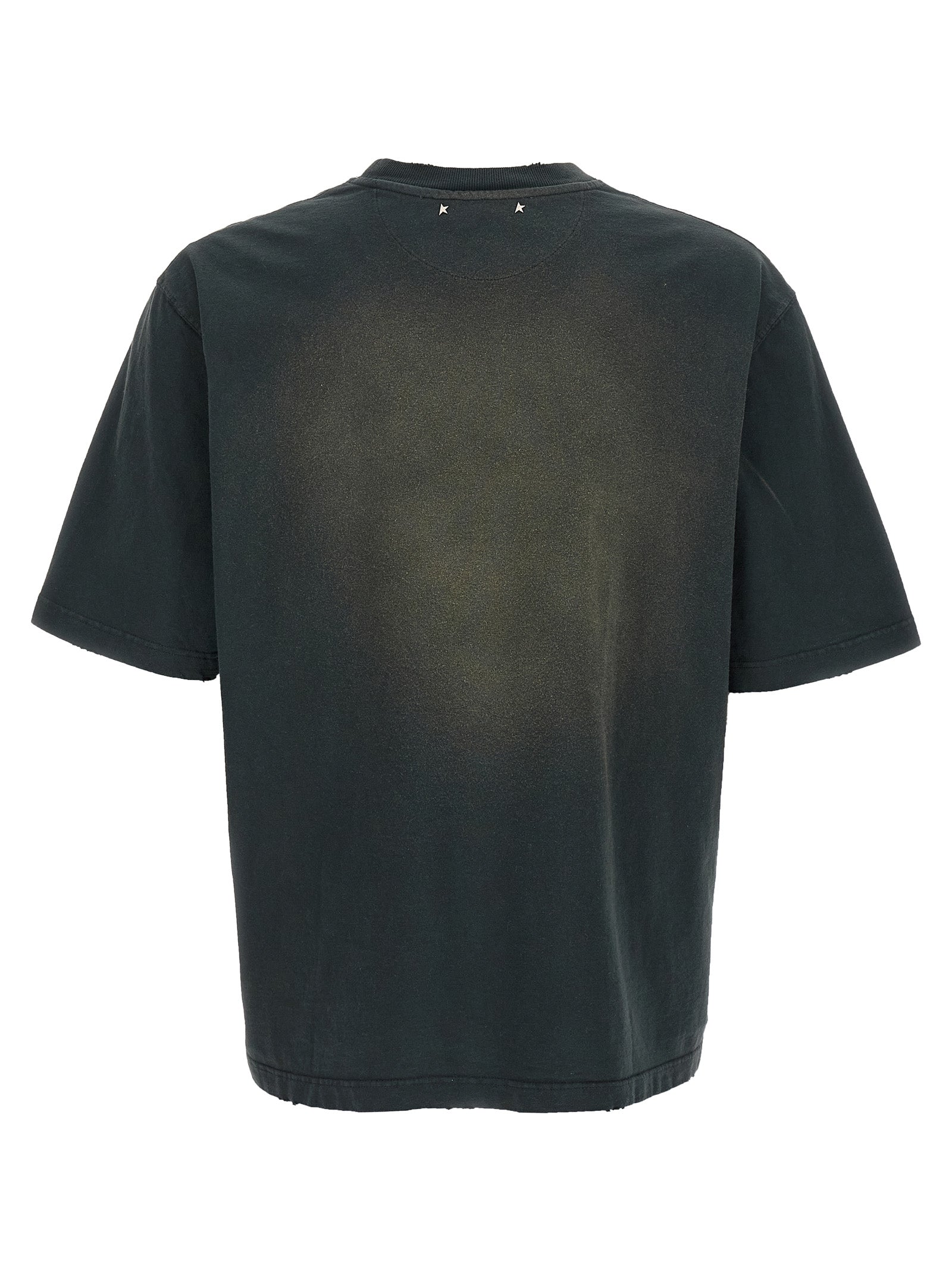 Used dyed cotton t-shirt Black