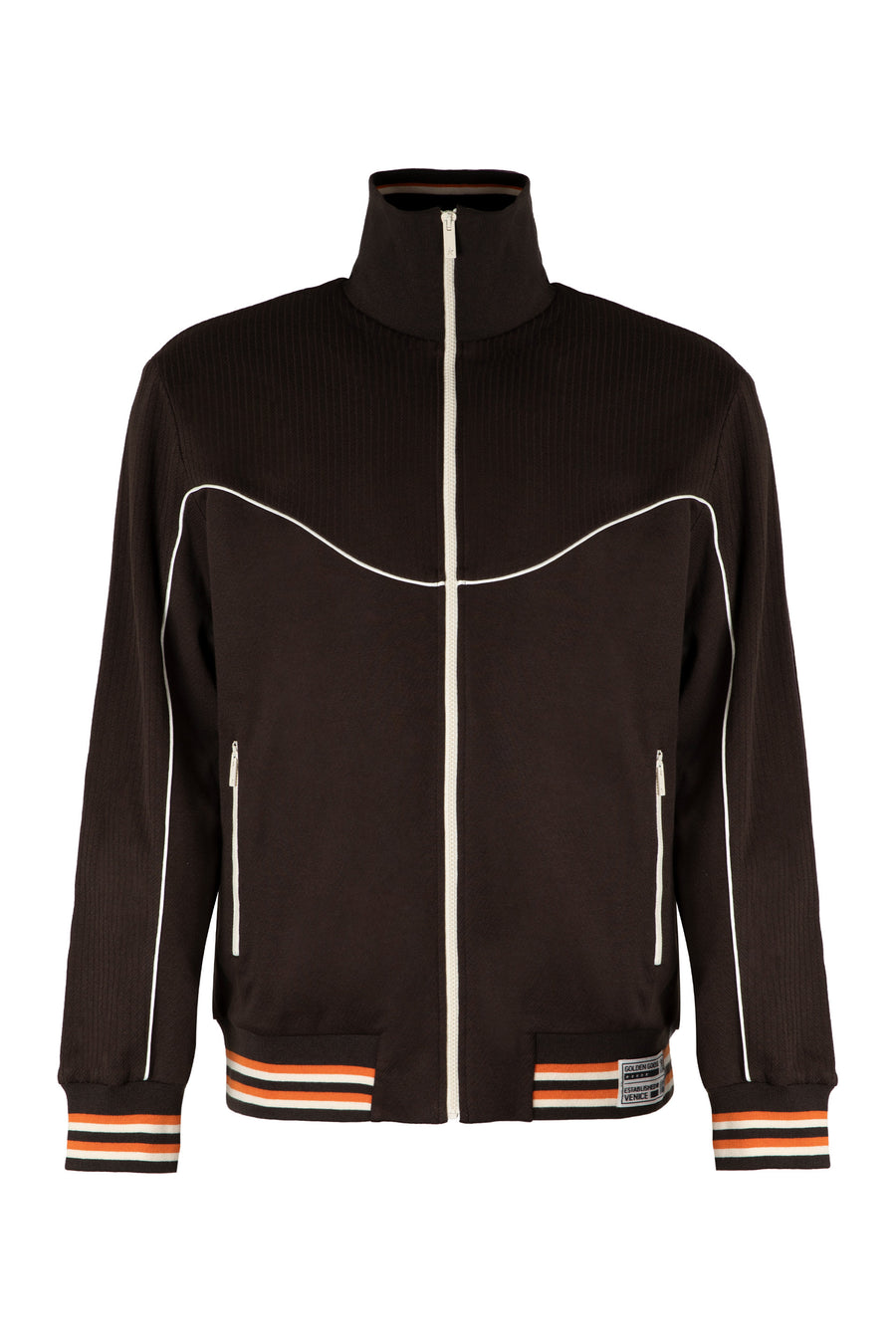 Otto Cotton Full-Zip Sweatshirt Brown
