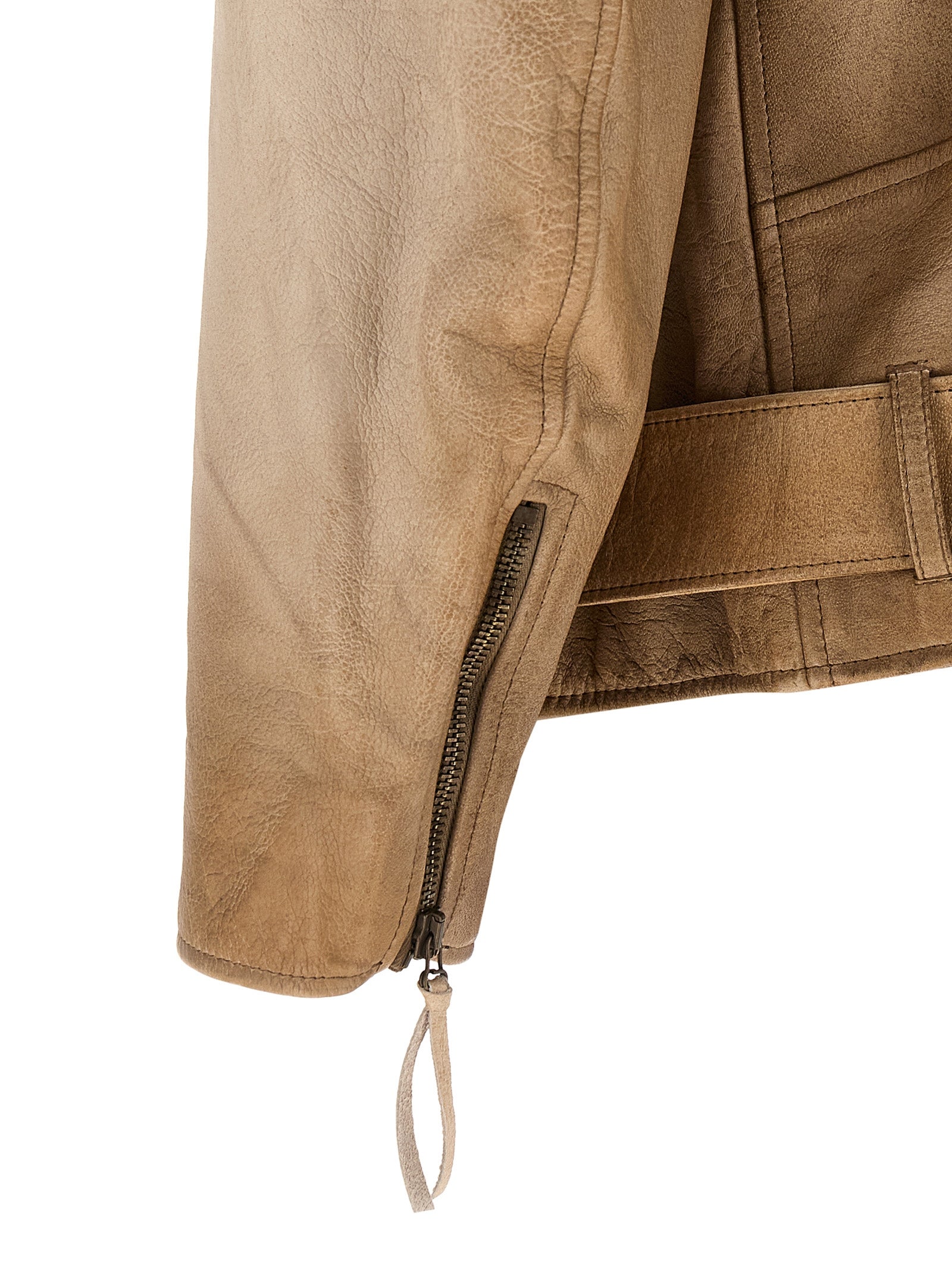 Phoebe jacket Beige Buffalo Leather Down Jacket, Parka, Casual